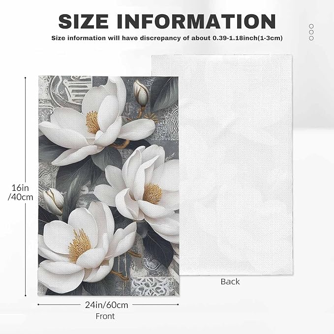 Floral Kitchen Towels Colorful Digital Wall Tiles Bathroom Design Soft and Super Absorbent Dish Towels 2 Pack 16 X 24 Inches