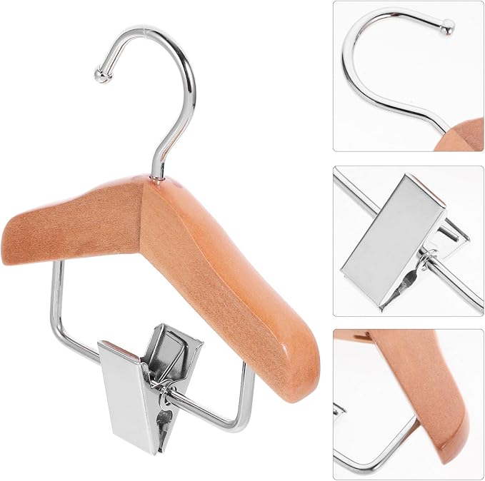 Cabilock Pet Outfit Hangers Small Hangers Wooden Dog Clothing Rack Pet Apparel Organizer