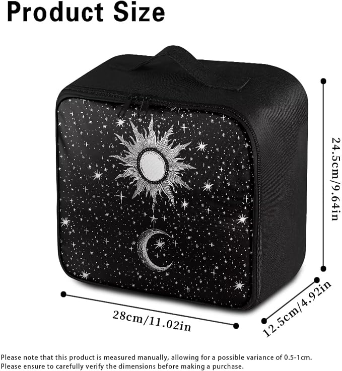 Rnyleeg Black First Aid Kit Bag Empty Emergency Medical Trauma Bag Compact Lightweight First Aid Bag for Home Car Camping Hiking Sun Moon Star Pattern