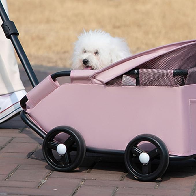 Portable Pet Carrier Frame for Small Pets Oxford Fabric Easy Storage Multi Use Small Strollers Portable Cats Compact Travel Cart Oxford Fabric Metal Frame Carrier