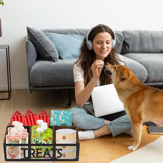 dog treat jar dog treat container for countertop Dog Treat Container Wooden grid snack storage box trapezoid cat treat jar Desktop treat bar