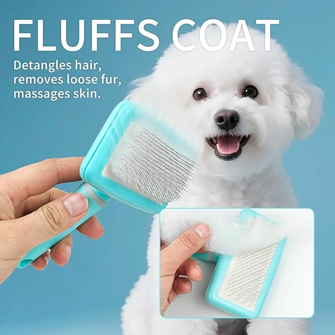 135° Angle Pet Slicker Brush, Ergonomic Handle, Gentle Deshedding & Detangling Brush for Dogs and Cats, Suitable for All Coat Types (Lemon Firefly)