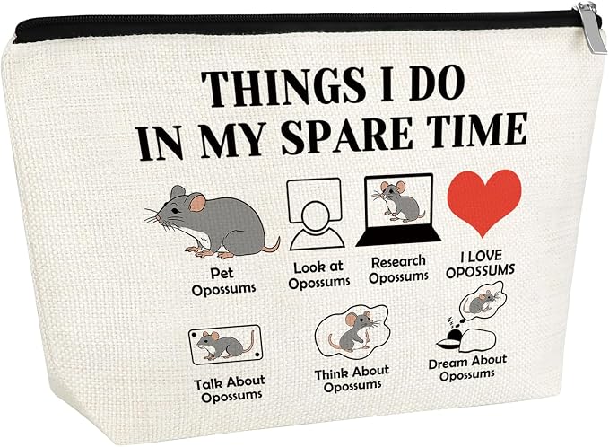 Animal Lover Gifts Makeup Bag Opossum Lover Gift For Women Possum Gift For Women Cosmetic Bag Christmas Birthday Gifts For Friend Female Possum Owner Gift Possum Mom Gifts Cosmetic Travel Pouch