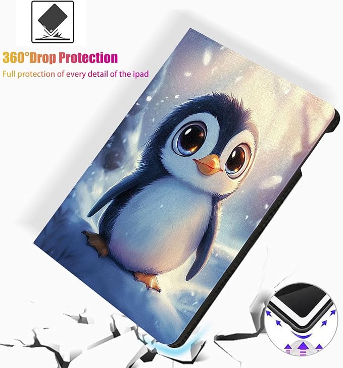 for Microsoft Surface Pro 8-13" 2021 Tablet Case,Auto Wake/Sleep,Adjustable Stand Protective Cover - Cute Penguin
