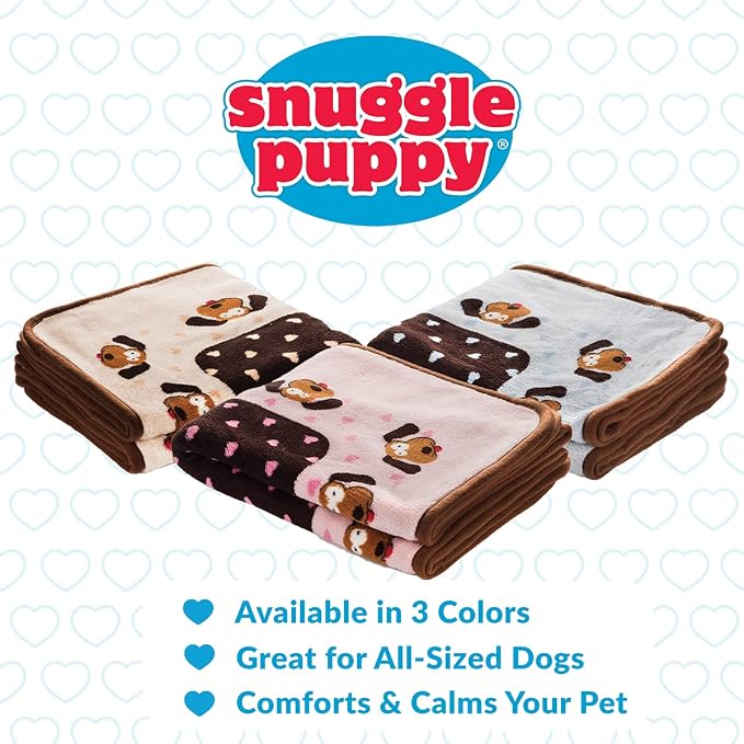 Snuggle Puppy Fleece Blanket for Dogs, Machine Washable, 48 x 30 in