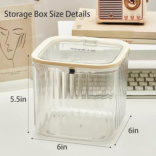 Mini Clear Coffee Pod Holder with Lid-Small Food Storage Organizer Bins-Clear Plastic Bins for Pantry, Kitchen-Cabinet Organization and Storage (3.2L/0.8 Gallon)