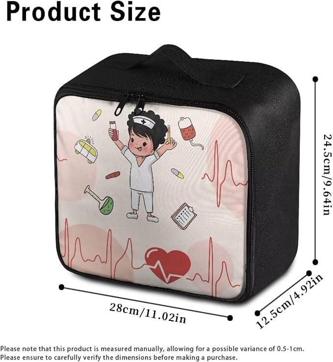 Nurse Medical Bag Empty Medium Cute First Aid Bag Empty Travel Medicine Bag Medical Supplies Organizer Bag Portable Kit for Traveling Car Camping Hiking School Student Dorm