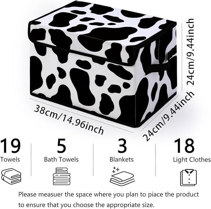 Stackable Clothes Storage Bins with Lids 3 Pack | Fabric Box, Closet Organizers, For Blanket Clothes, Under Bed Storage Containers