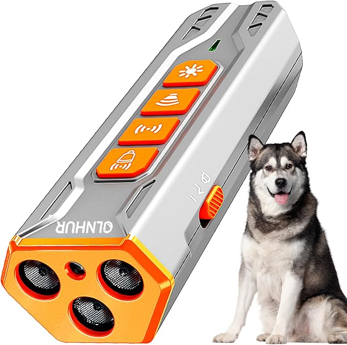 Dog Bark Deterrent Device - Anti-Bark Devices for Dogs,Rechargeable Ultrasonic Dog Bark Deterrent 30Ft Effective Control Range,Safe for Human & Dogs Portable (Grey)