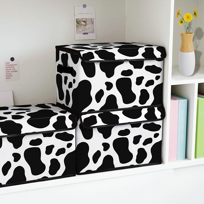 Stackable Clothes Storage Bins with Lids 3 Pack | Fabric Box, Closet Organizers, For Blanket Clothes, Under Bed Storage Containers