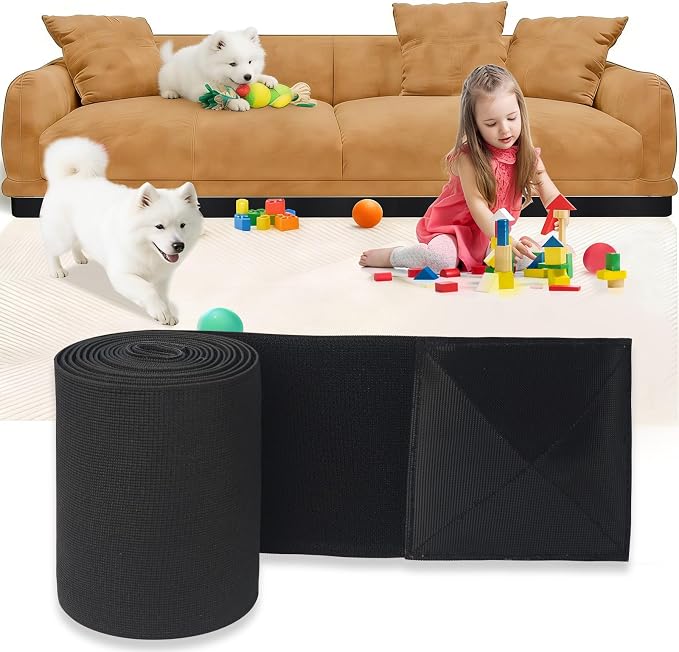 Widen Under Couch Blocker 132"x5.9", Toy Blocker & Robot Vacuum Blocker for Furniture Legs, Prevents Toys & Robovac from Going Under Sofa, Bed