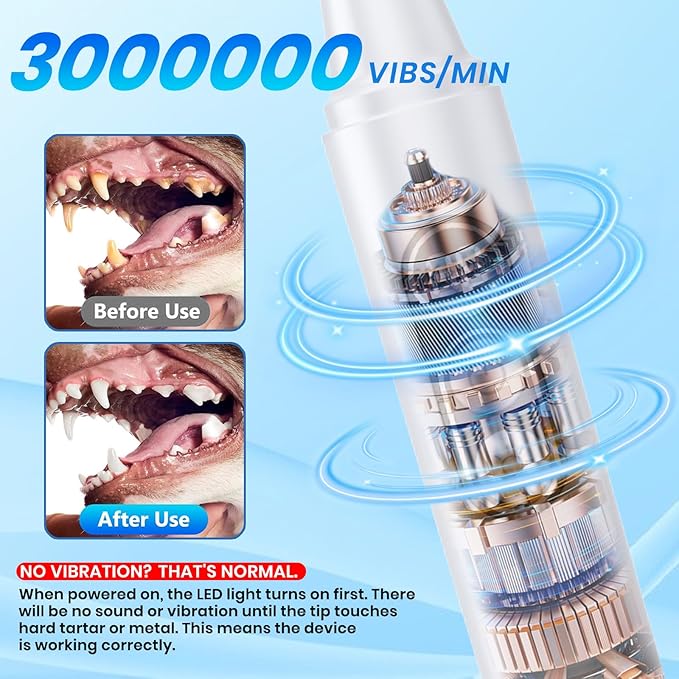 Dog Plaque Remover for Teeth, Pet Ultrasonic Cleaner with LED Light & Stand, 5 Modes, Pet Teeth Cleaning kit, Suitable for Dogs and Cats