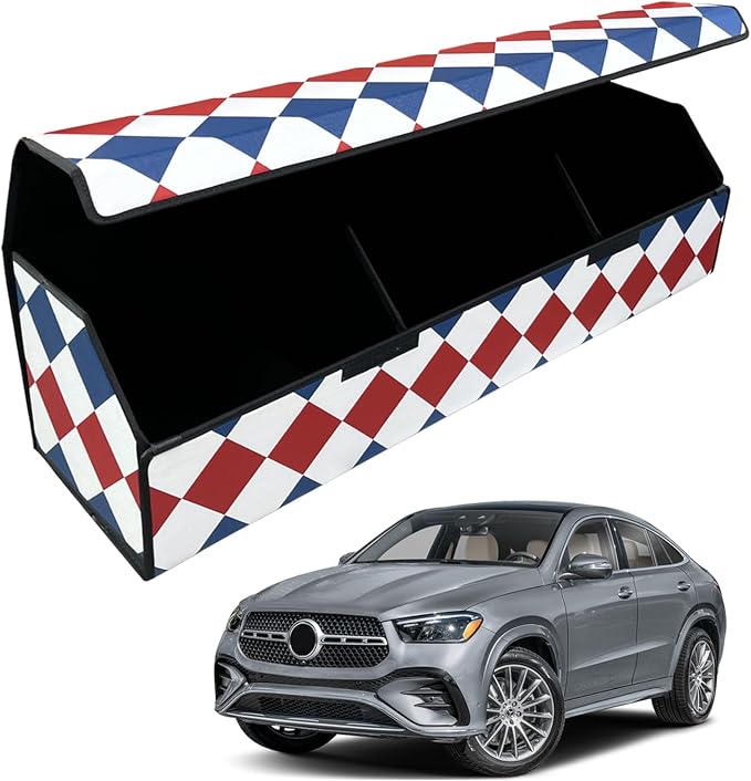 Car Trunk Organizer for For Benz GLE - Custom Fit,Easy Installation，Large Space Outdoor Trunk Organizer with Leather,Hook and Loop Fastener,4-Layer Cover,For Benz GLE 450 2020-2025