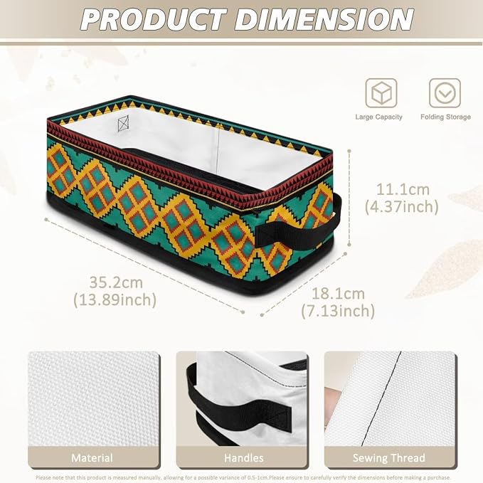 Brown Aztec Toilet Paper Storage Basket, Back of Toilet Tank Paper Organizer with Handle, Decorative Bathroom Storage Bins for Countertop Shelves Bedroom Living Room