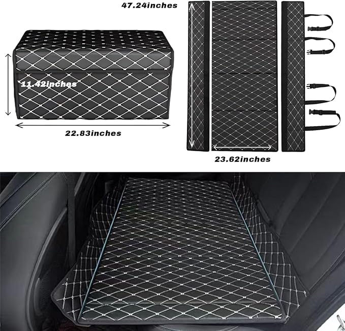 Car Mattress for Audi Q5 e - Custom Fit, Leather Heavy-Duty Waterproof Outdoor Back Seat Rest Bed Non Inflatable Storage Box Double-Sided Folding, for Audi Q5 e 2020-2024