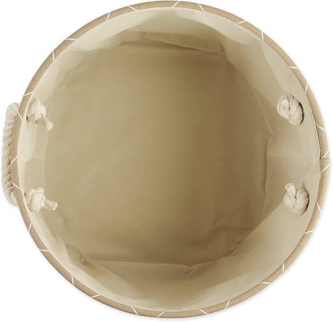Bone Dry Pet Storage Paw and Bone, Trellis Collection, Small Round, 9x12x12, Taupe