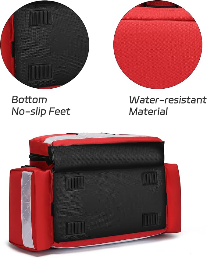 Medical Bag Empty First Responder Bag,Emergency Bag First Aid Kit Organizer,First Aid Bag with Detachable Dividers, Medical Bag for Nurses,Home Health Care, EMT