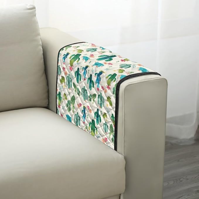 Cactus Sofa Arm Covers for Couch Stretch Arm Rest Cover, Anti-Stains Couch Arm Cover Easy to Clean Sofa Slipcover Furniture Protector Office Chair Armrest Covers