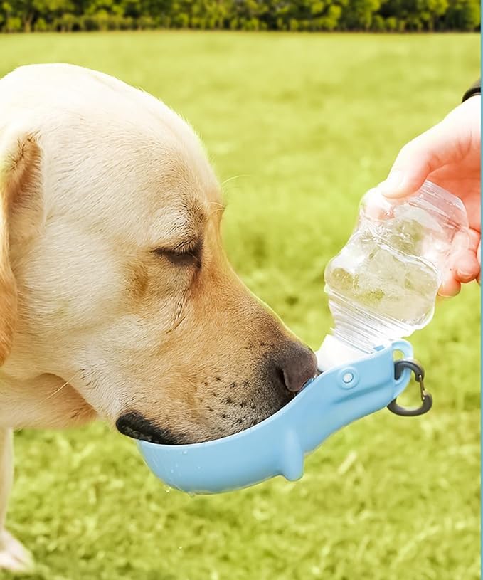 Foldable Pet Water Bottle for Travel, 2 in 1 Portable Dog Water Bottle, Travel Dog Bowls with Food Container, Leak-Proof & Compact Dog Travel, Foldable Pet Water Bottle (Rose-2PCS)