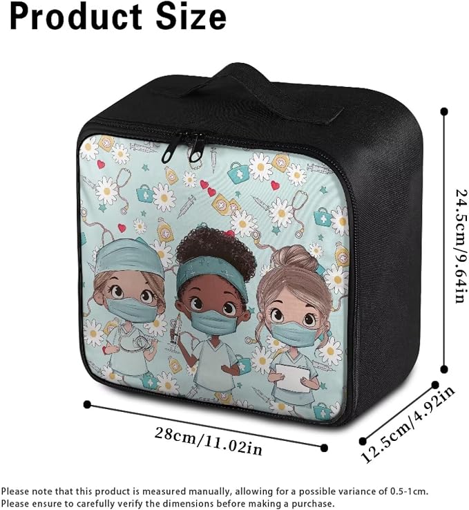 Empty First Aid Bag Nurse Blue Medical Bag Empty Large Capacity for Home Office and Travel Use Lightweight Washable Soft Fabric Organizational Pouch for Emergencies
