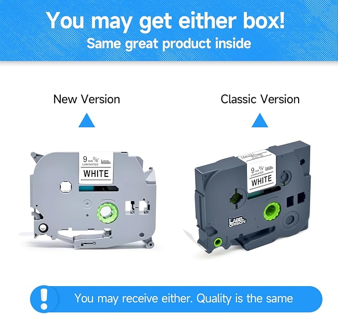 Label Tapes Compatible with Brother P-Touch TZe-221 TZ-221 Tz Tape 9mm for PT-H100 PT-H110 PT-D200 PT-D210 PT-D400 PT-D600 Label Maker,Black on White 9mm(3/8 Inch) x8m(26.2ft),2PK