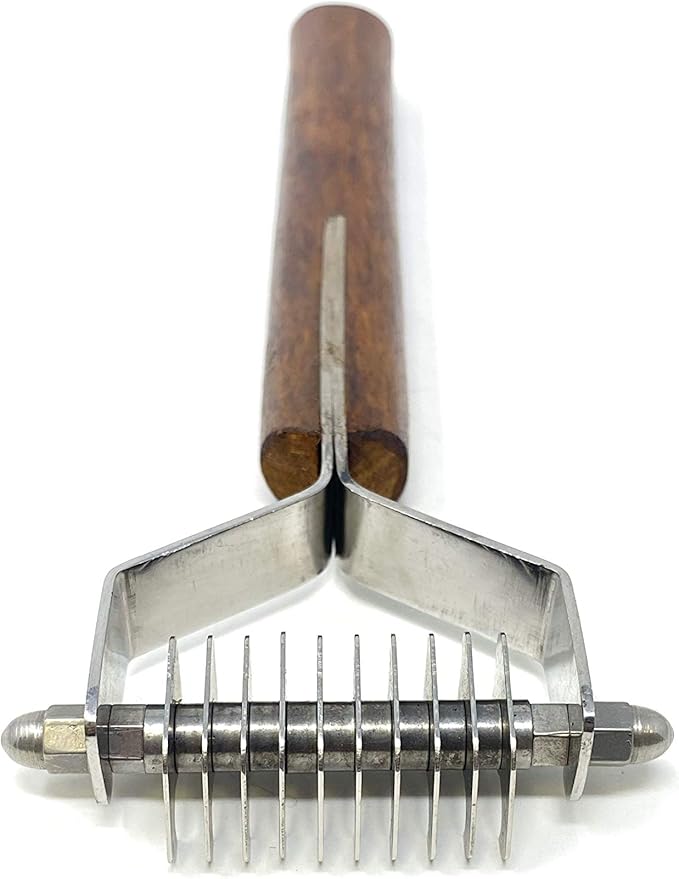 Pet Grooming Tool - Undercoat Rake for Cats & Dogs - Premium Trimmer Coat King Blade - Safe Dematting Comb for Easy Mats & Tangles Removing - No More Nasty Shedding and Flying Hair (10 Blade)