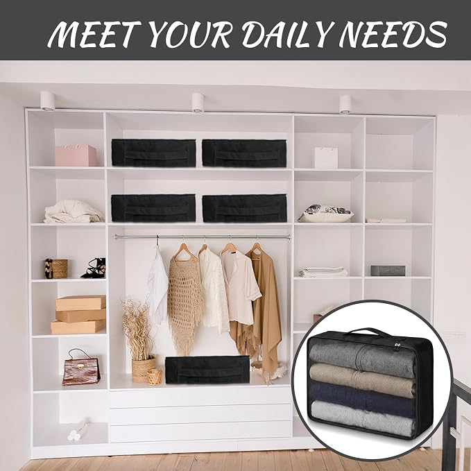 Silkfly 8 Pcs XL Packing Cube for Travel Luggage,Simple,Black | 17.7 x 13 x 4.7, Same Size, Black Suitcase Storage Organizer Set, Reusable Mesh Clothes Cube for Hiking Camp Family Accessory
