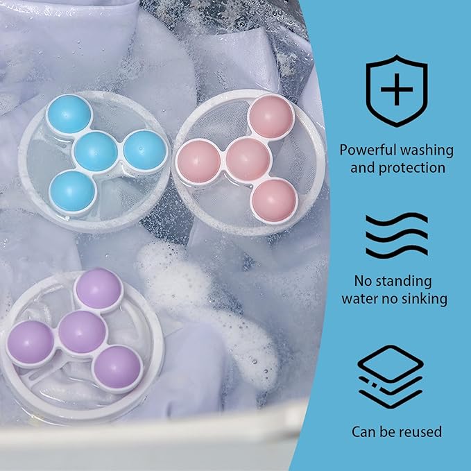 Pet Hair Remover for Laundry,Lint Catcher for Washing Machine, 2026 Upgraded Floating Hair Filter Mesh Removal, Cat and Dog Hair Washing Machine Catcher; (Mixed Color 3 Pack)