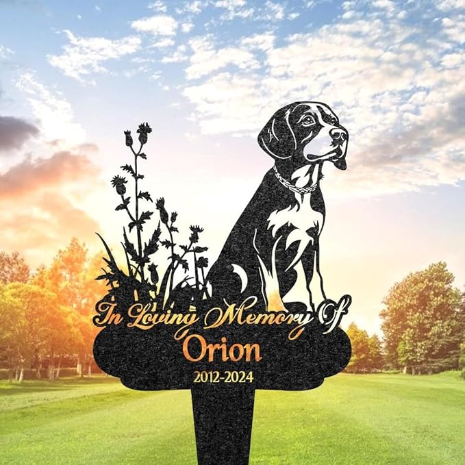 Custom Beagle Memorial Stake, Pet Tombstone Outdoor, Flowerbed Decor | Dog Memorial Gifts for Loss of Dog, Headstones for Graves, Memorial Plaques for Outdoors, Garden Decor, Sympathy Gift