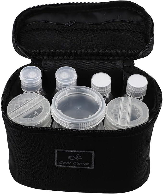 Camping Spice Set, Outdoor Condiment Kit with PET Bottles and Oxford Bag, Portable Seasoning Organizer for Hiking Backpacking Travel BBQ