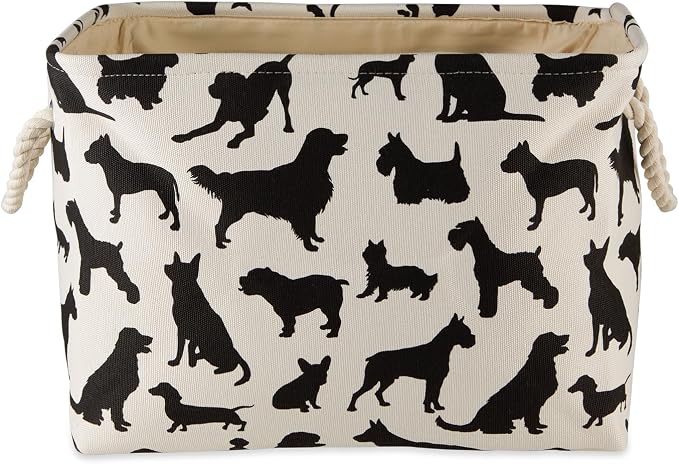 Bone Dry Pet Storage Collection Collapsible Bin, Medium Rectangle, 16x10x12, Dog Show Print