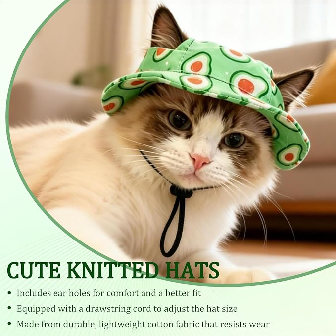 Cat Hats for Cats Only, Cat Sun Hat Sphynx Hat with Ear Hole Kitten Headwear Sun Sombrero Caps Summer Cat Cowboy Hats, Pet Chihuahua Sunscreen Baseball Outdoor Climbing Cap