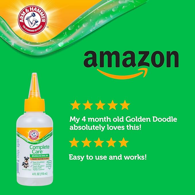 Arm & Hammer Complete Care Brushless Dental Kit for Dogs – Includes No-Brush Oral Gel + Dog Dental Spray, Fresh Breath, Tartar Control, Baking Soda Enhanced Dental Dog Supplies, 4oz