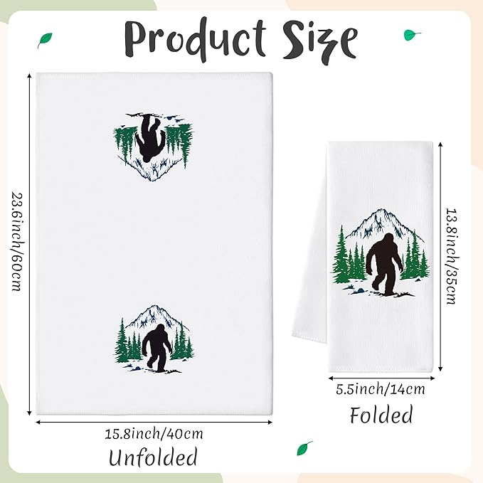 GROBRO7 Funny Gorillas Hand Towel - 6Pcs Forest Mountain Gorilla Theme Kitchen Dishcloths Set Polyester Soft Towels for Bathroom Accessories Home Dining Decor Housewarming Gifts for Men Women