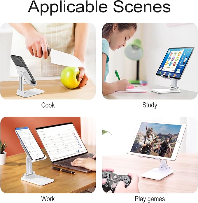 Golden Retriever Dogs Puppies Pets Foldable Phone Stand Desk Taller Stand | Adjustable Angle Height Cell Phone Holder Rotating Cell Phone Stand Portable Tablet Stand for Smartphone Tablet