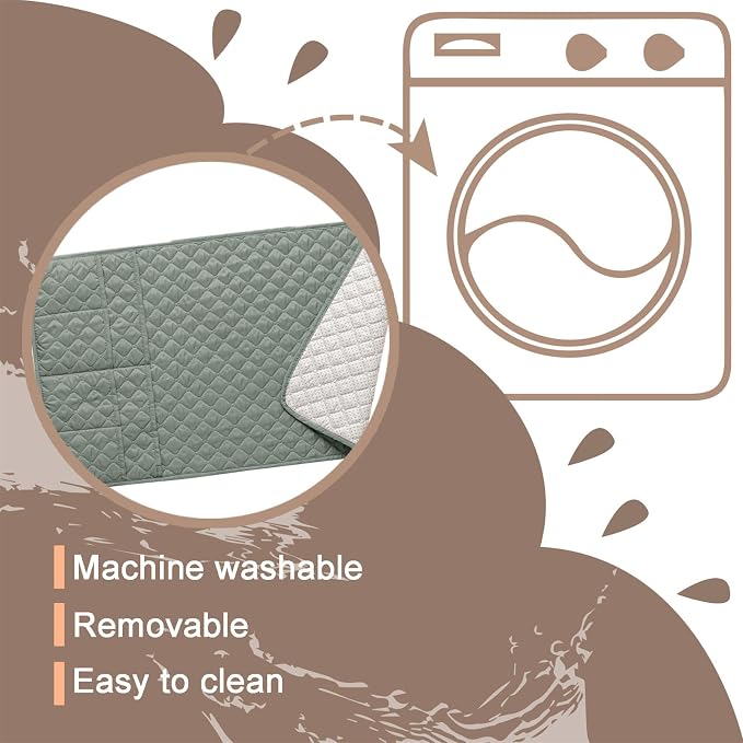 Water-Resistant Sofa Armrest and Headrest Covers with Side Pocket | Keep remotes close quilted polyester helps guard against wear, pet scratches, and kids' messes silicone backing adds grip
