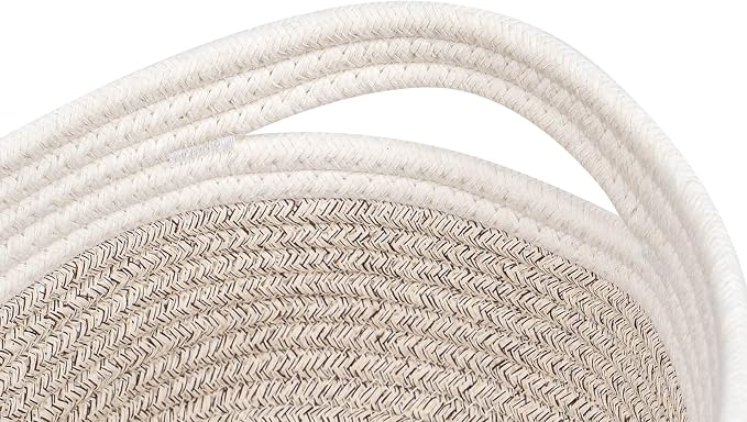 CubesLand Baskets for Shelves Storage,Cube Shelf Closet Storage Bins Set 2 | Long-lasting &Skin-friendly Toy Basket Bin,Stylish Room Decor Basket,Woven Off White/Light Brown