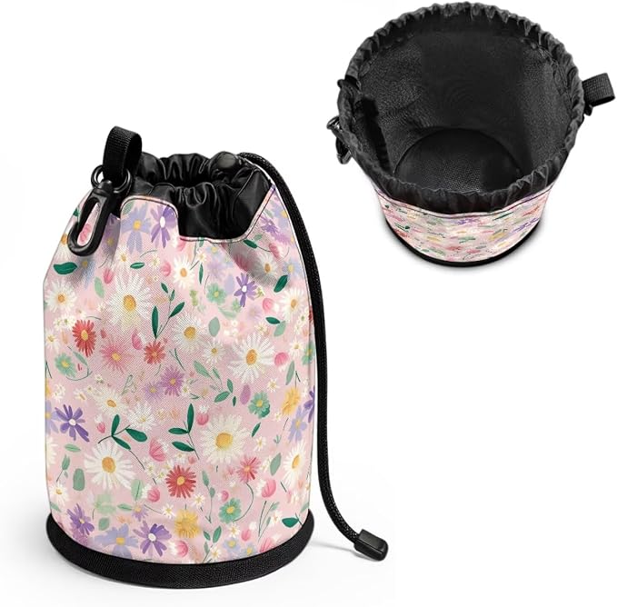Clothespin Bag, Multi-Color Floral Large Clothes Pin Hanging Bag, Pin Bag with Large Opening for Clothes Lines Outside Yard Home Decoration