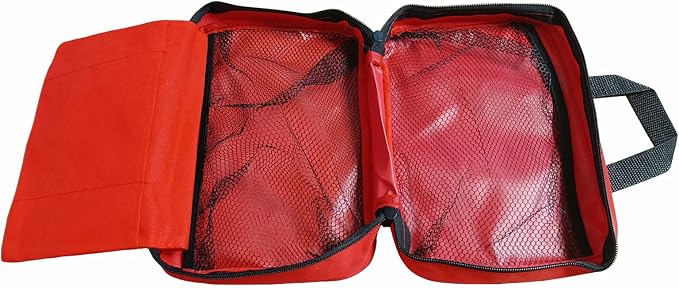 First Aid Bag Empty Emergency Medical Pouch First Responder Storage Compact Survival Medicine Bags for Sport Outdoors Car Office Pet Dog Cat (Red HQ)