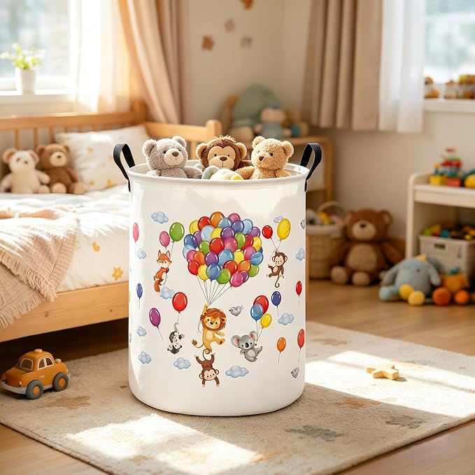 Cute animal Storage Bin Foldable Nursery Basket | Foldable with Waterproof PE Coating Organizer Bin for Kids Boys and Girls,Office,Bedroom,Clothes