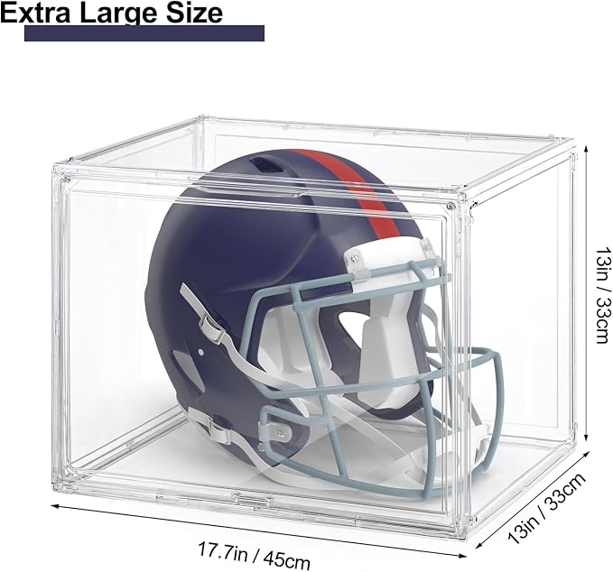 XXX-Large Clear Display Case 17.7" x 13" x 13" Extra Large Display Organizer Box with Magnetic Door, Stackable Acrylic Storage Bin for Boots, Shoes, Collectibles, Bags, Figures