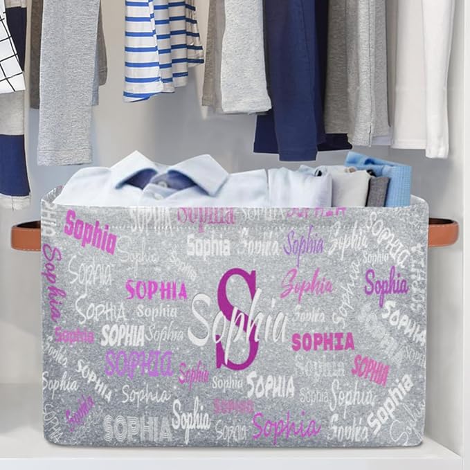 Custom Rectangular Baby Storage Basket, Kids Toys Bin, Books Shelf Basket, Clothes Towel Storage Bin for Nursery, Gift Basket, Pet Basket, Silver Sequins Glitters Effect Print