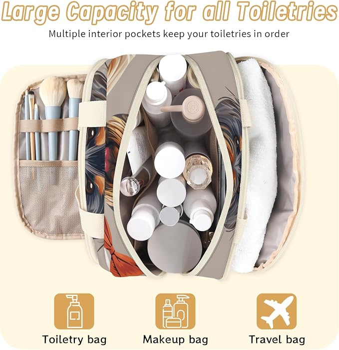Pet Dog Travel Toiletry Bag with Handle | Wet & Dry Separation, Full-Size Bottle Friendly, Leak-Proof, Waterproof, Easy to Clean, for Travel, Gym, Home