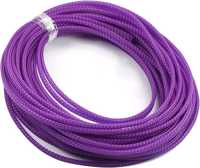 Jutagoss PET Expandable Braided Cable Sleeve, 32.8ft - 1/8 inch Purple Cable Management Sleeve, Wire Loom Tube Cord Protector for USB Cable, Power Cord, Audio Video and More, 1Pc