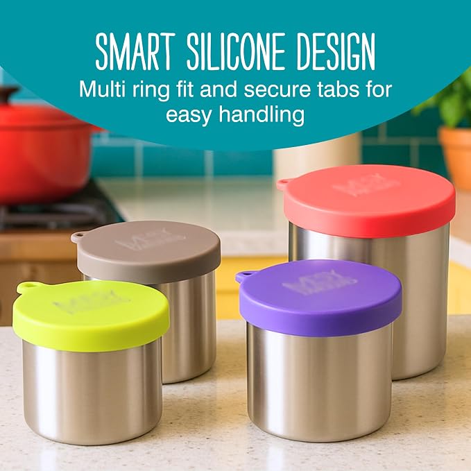 Messy Mutts Silicone Universal Can Cover, Fits 3 Can Sizes, Green | Reusable Silicone Pet Food Can Cover, Fits Small, Medium, And Large Cans, Airtight And Dishwasher Safe
