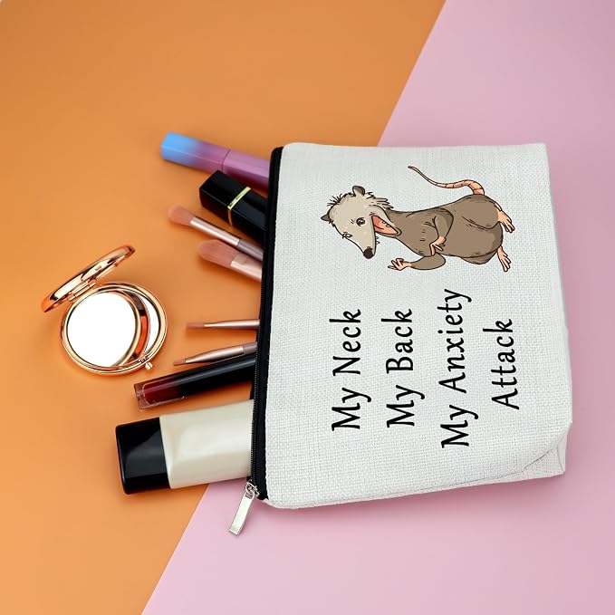 Opossum Gifts for Possums Lovers Makeup Bag New Opossum Gifts Possum Themed Gift for Animal Lover Owner Cosmetic Bag Inspirational Encouragement Christmas Birthday Present for Women Her Travel Pouch