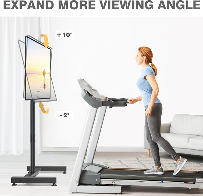 TV Floor Stand for 13-50 inch LCD LED Flat/Curved Panel Screen TVs up to 44 lbs, Height Adjustable TV Stand Mount with VESA 200x200, Portable TV Stand for Bedroom, Dorm Room, Office | Tilting and Rotating Mount, Portrait to Landscape, Height Adjustable...