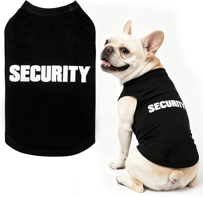 BINGPET Security Dog Shirts,Soft Cotton Puppy Tshirt,Breathable Lightweight Dog Costumes Tank Top Vest,Machine Washable Stretchy Clothes for Small Medium Large Dogs Boy Girl
