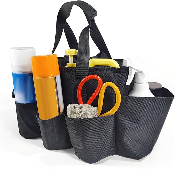 Cleaning Caddy Organizer, Portable Storage Bag Oxford Cloth Cleaning Tool Organizer for Household Gardening Outdoor Maintenance