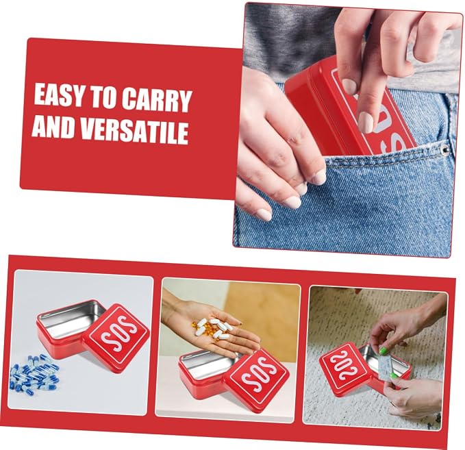 Emergency Mini Container Case Aid Metal Medicine Box Organizer Bag for Travel Outdoor Pet Supplies